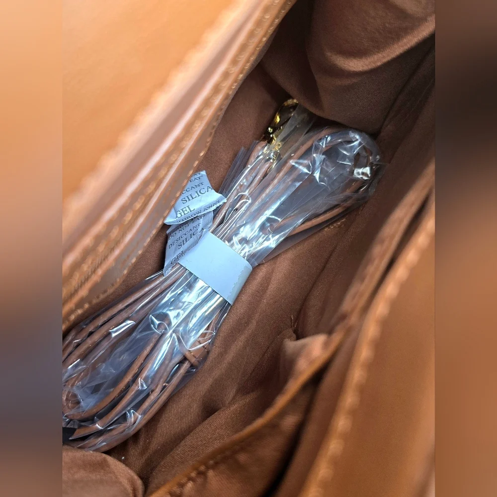 Badgley Mischka Vegan Leather Suede And Shearling Top Handle Cross Body Bag NWT - Picture 7 of 10